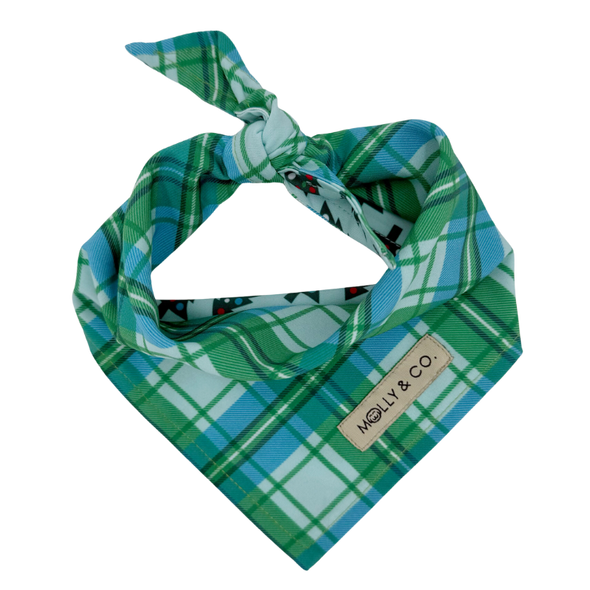 Northern Lights + Deck the Halls - Reversible Dog Bandana