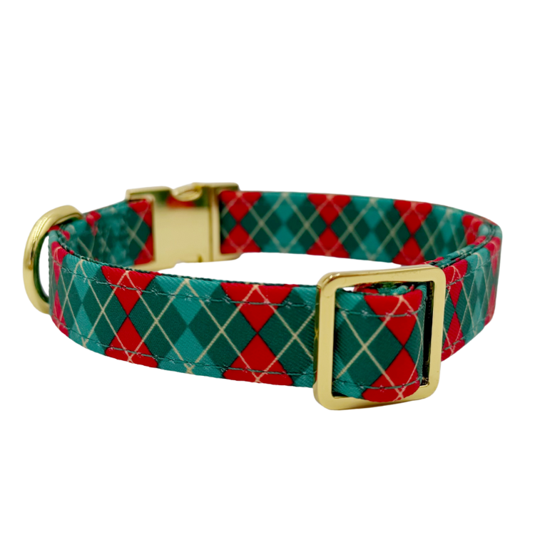 Evergreen Argyle - Dog Collar