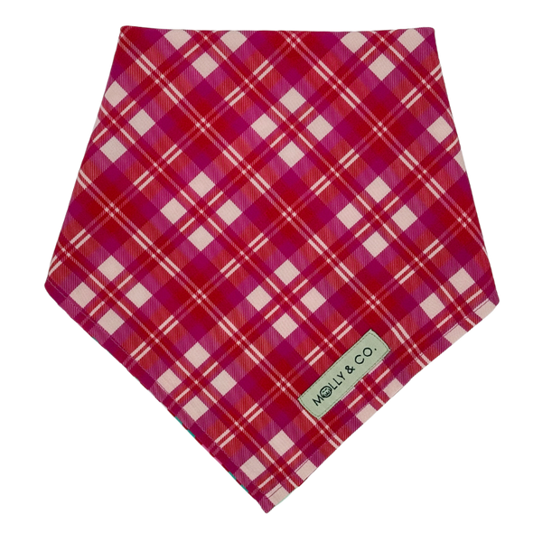 Rosewood Tartan + Gingerbread - Reversible Dog Bandana