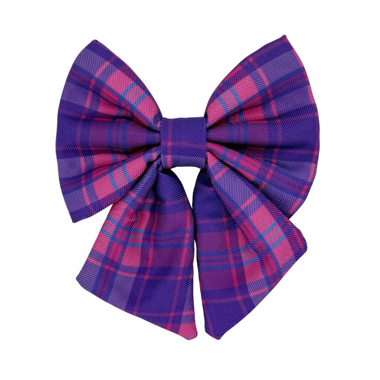 Pinkberry Plaid - Dog Sailor Bowtie