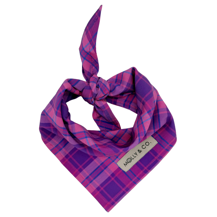 Pinkberry Plaid - Dog Bandana