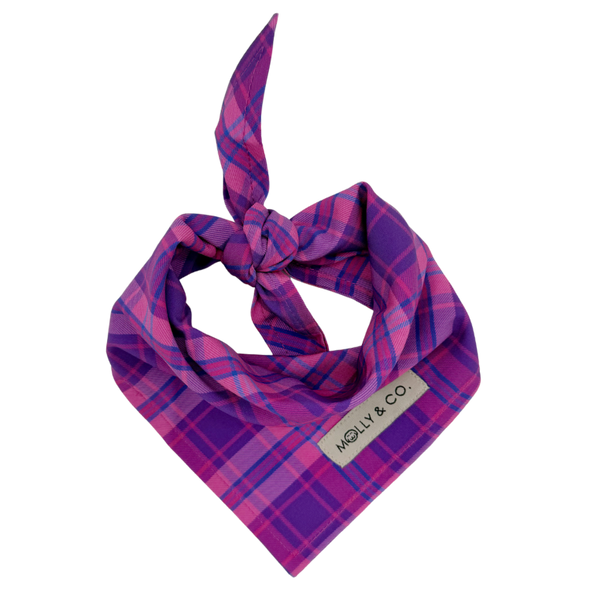 Pinkberry Plaid - Dog Bandana