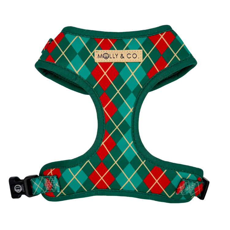 Evergreen Argyle - Adjustable Dog Harness