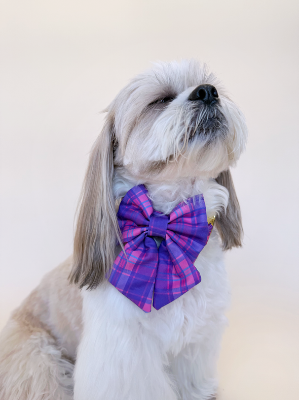 Pinkberry Plaid - Dog Sailor Bowtie