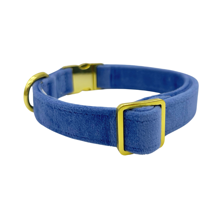 Denim Velvet - Dog Collar